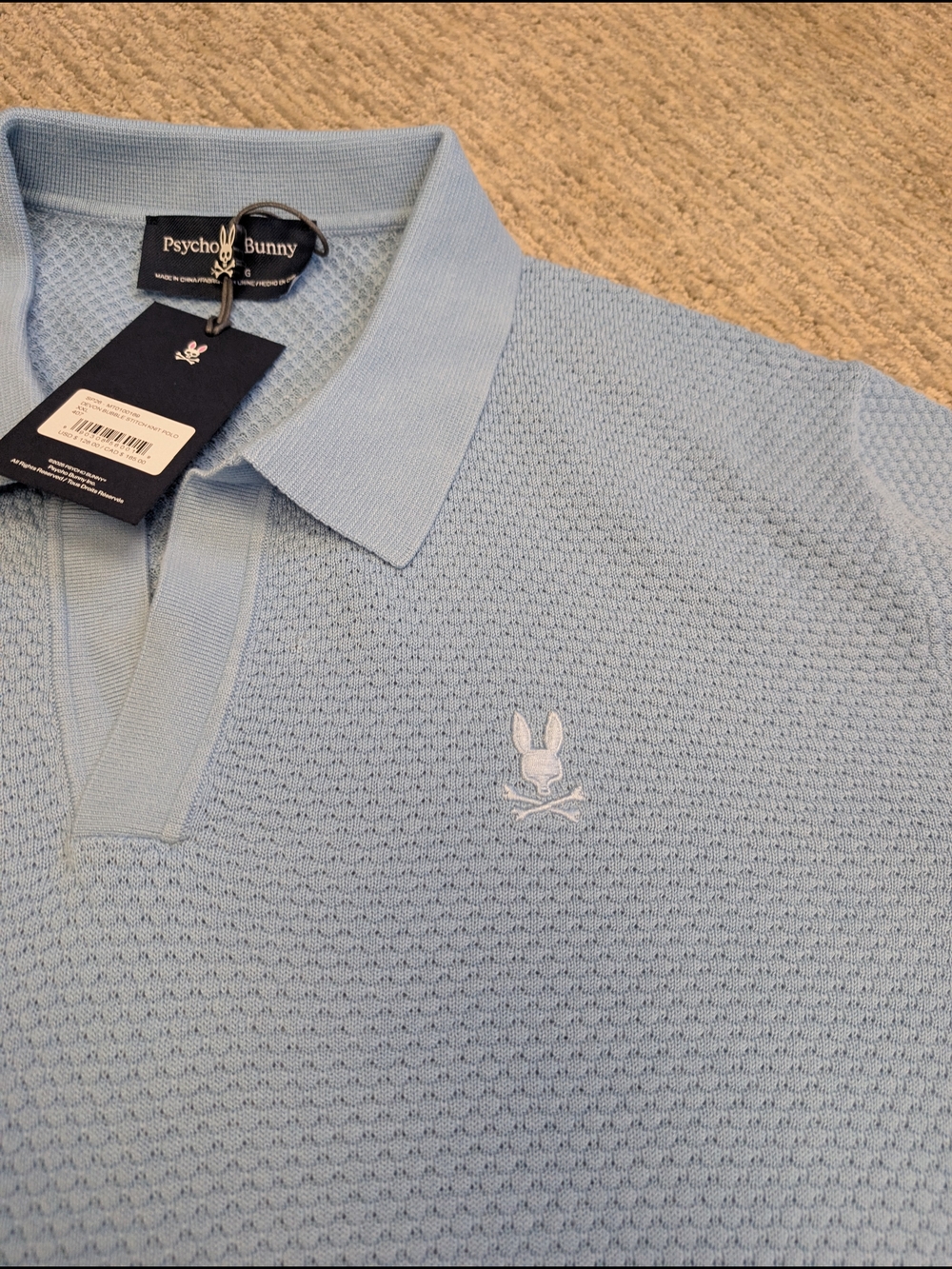 Psycho Bunny Light Blue Knit Polo - Picture 5 of 6